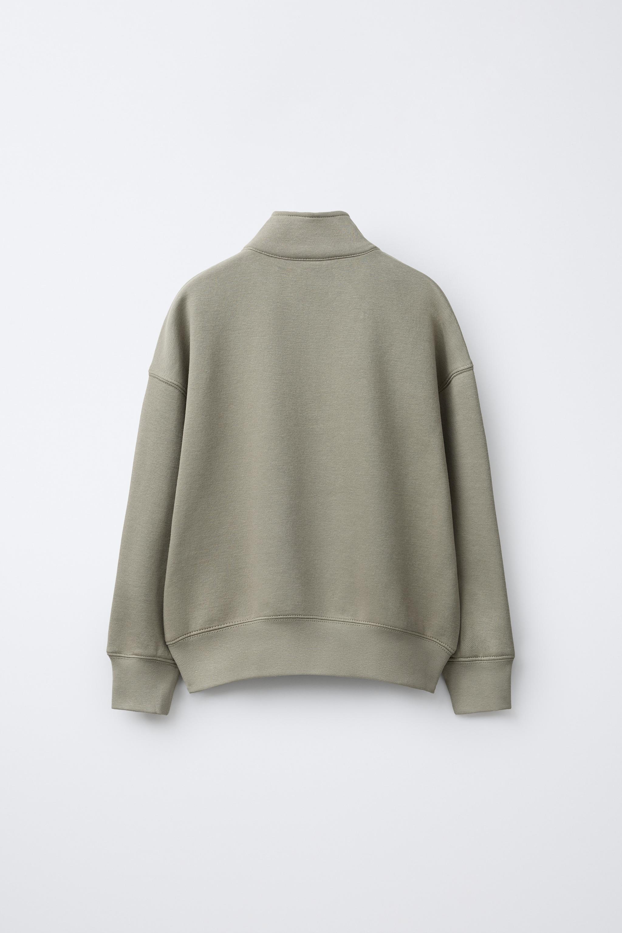 BASIC LABEL SWEATSHIRT - Olive green | ZARA Canada