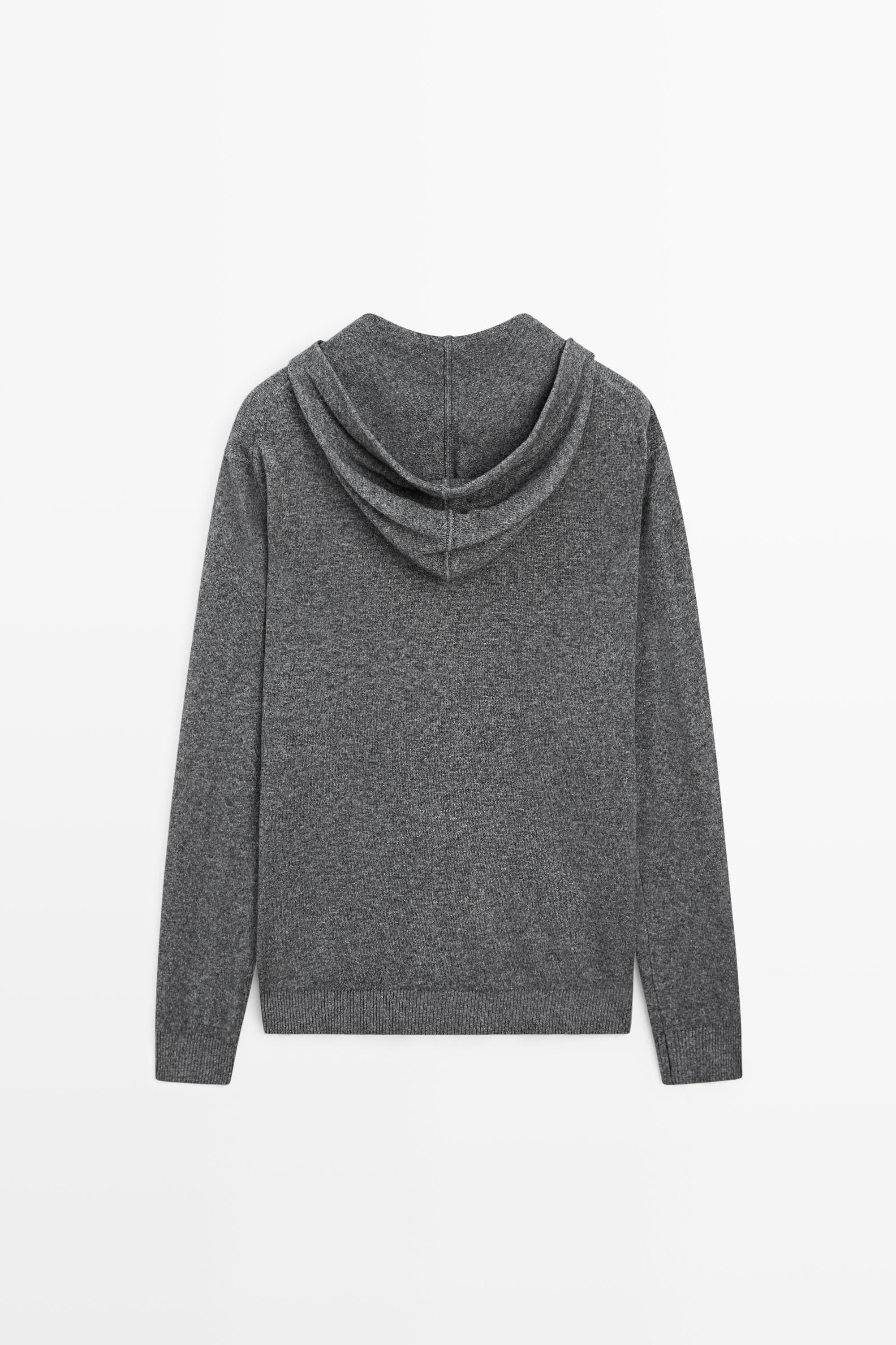 Cardigan en maille à capuche avec de la laine