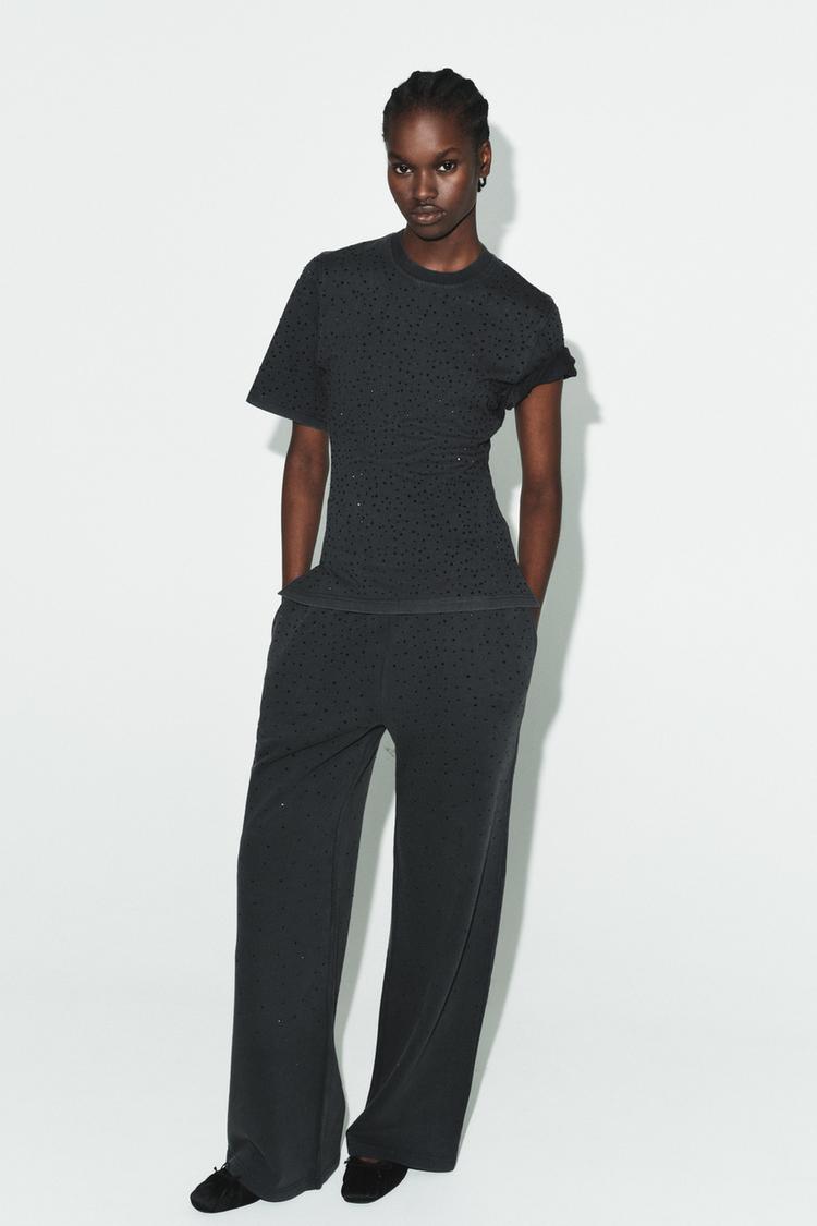 PARLAK KISA KOLLU T-SHIRT