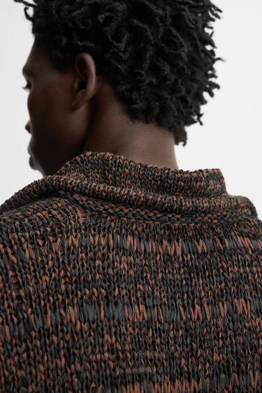 POLO EN MAILLE RUBAN CONTRASTÉ - Marron de Zara - Image 6