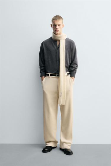 WIDE-LEG CORDUROY TROUSERS - Ecru by Zara