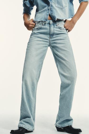 JEANS TRF WIDE LEG A VITA MEDIA - Blu chiaro di Zara