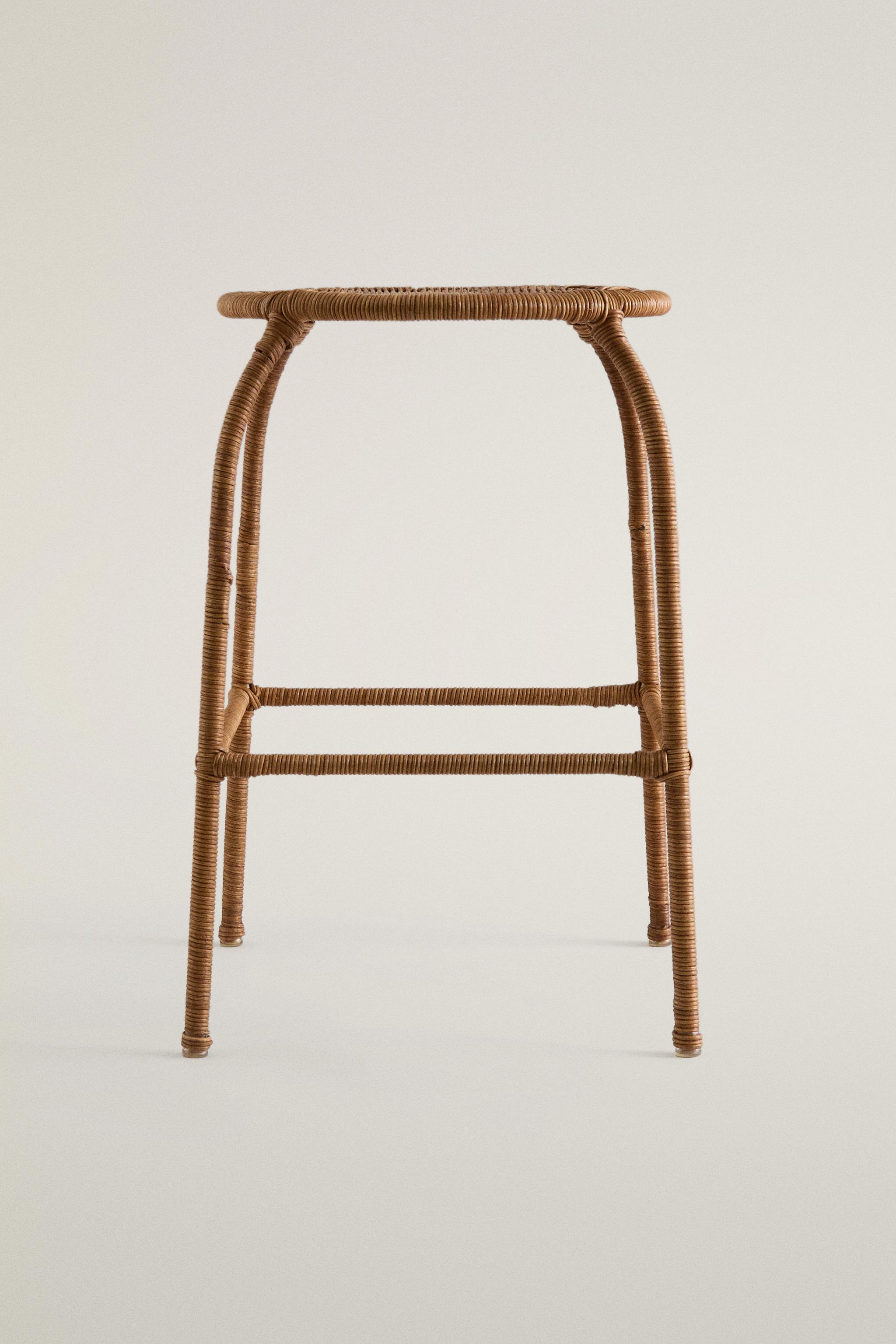 RATTAN STOOL - Brown | ZARA United States