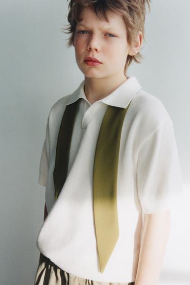 KNIT PIQUÉ POLO SHIRT - Ecru by Zara