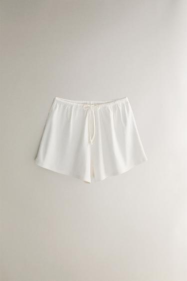 Zaras BOMULLSSHORTS - Naturfärg