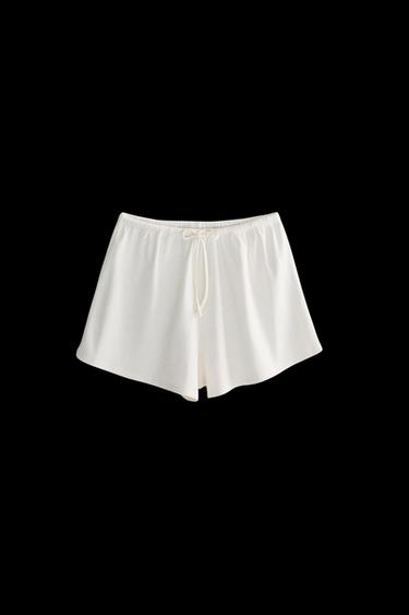Zara COTTON SHORTS - Ecru - Image 0