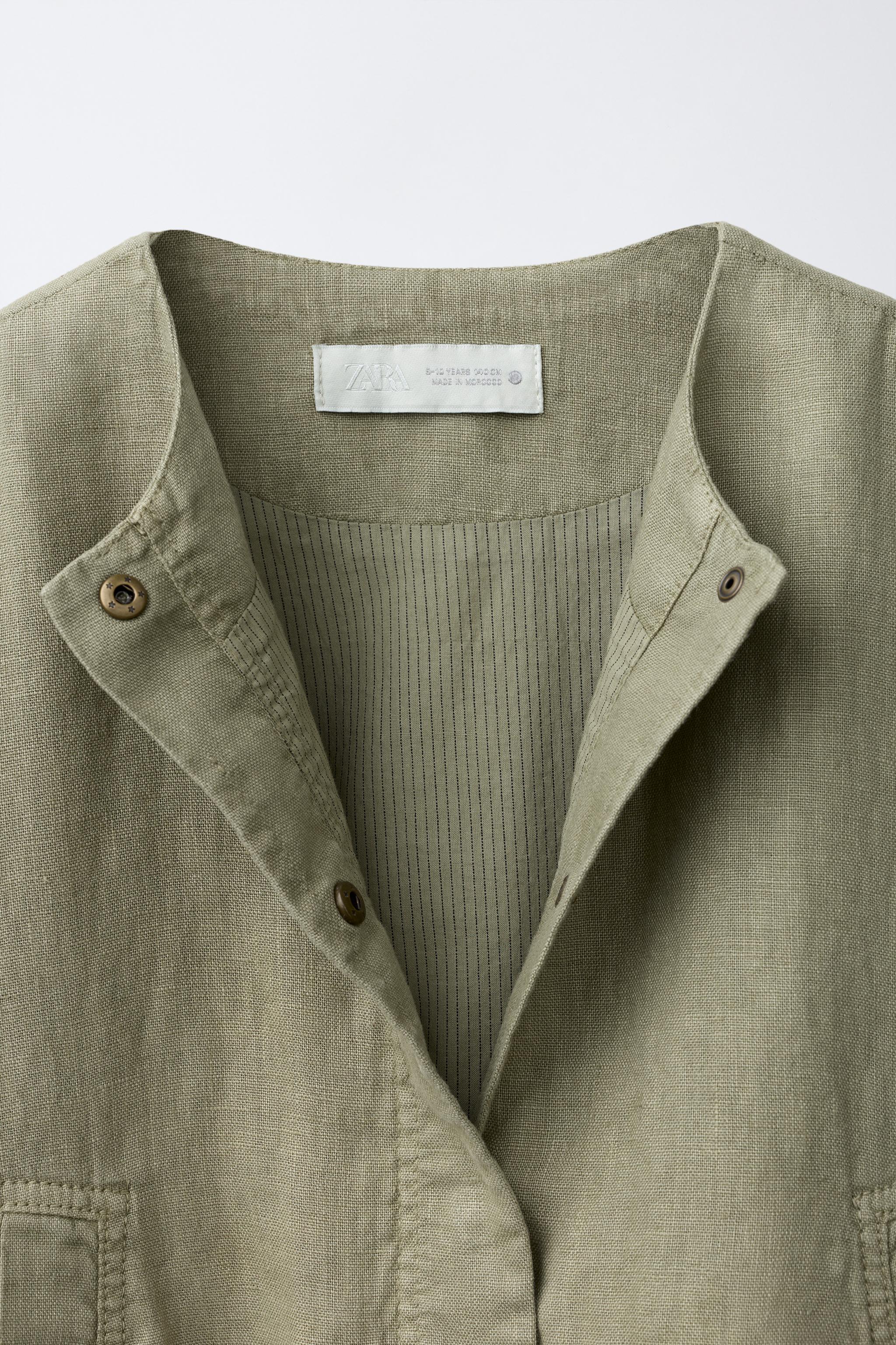 リネン100%ジャケット - カーキ | ZARA Japan / 日本