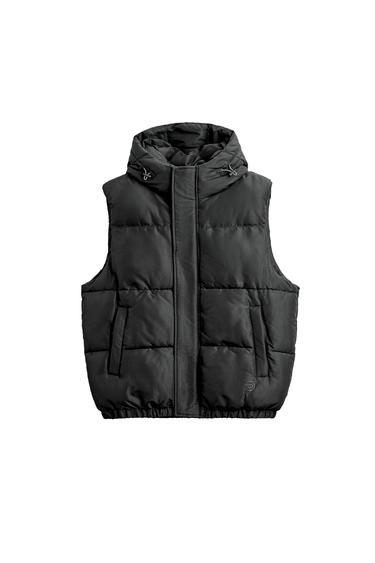 HOODED PUFFER VEST