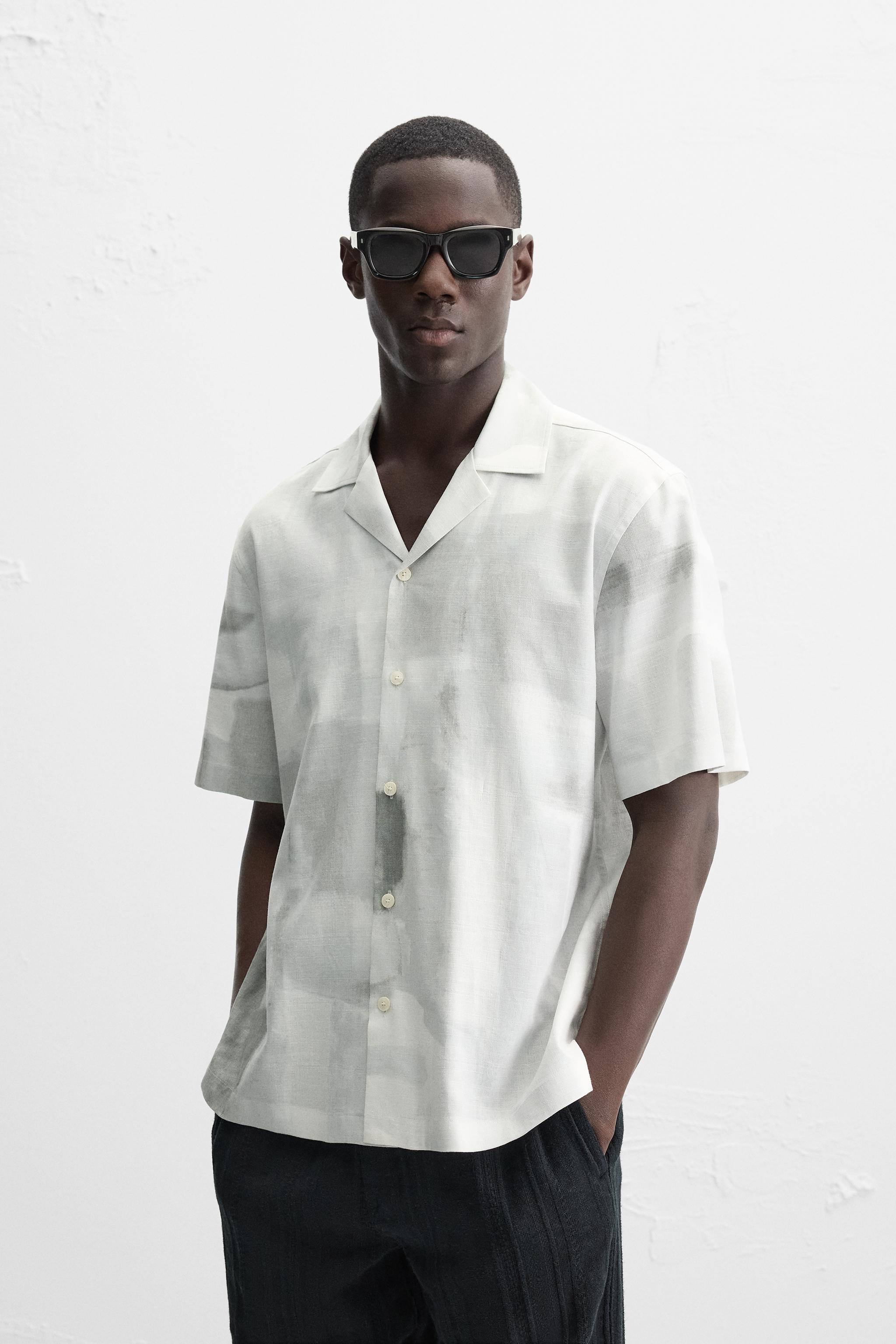 ABSTRACT PRINT SHIRT - Gray | ZARA United States