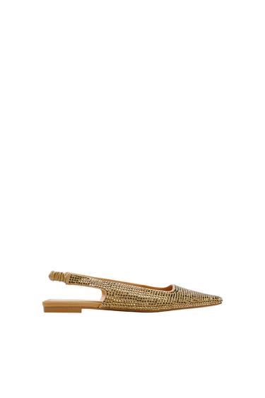 FLAT SLINGBACK SHOES WITH SHINY DETAIL