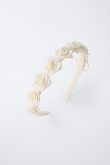 SERRE-TÊTE À FLEURS - Écru de Zara - Image 3