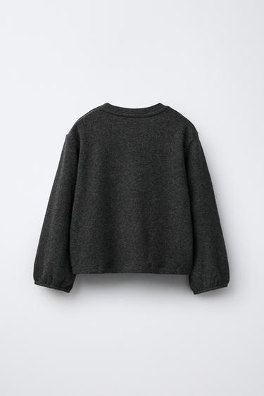 SOFT-TOUCH FAUX PEARL T-SHIRT - Anthracite grey by Zara - Image 1