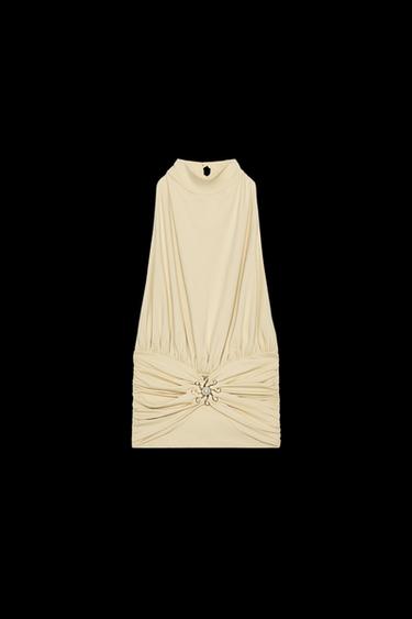 SUN GATHERED POLYAMIDE TOP - Yellow by Zara - Image 0