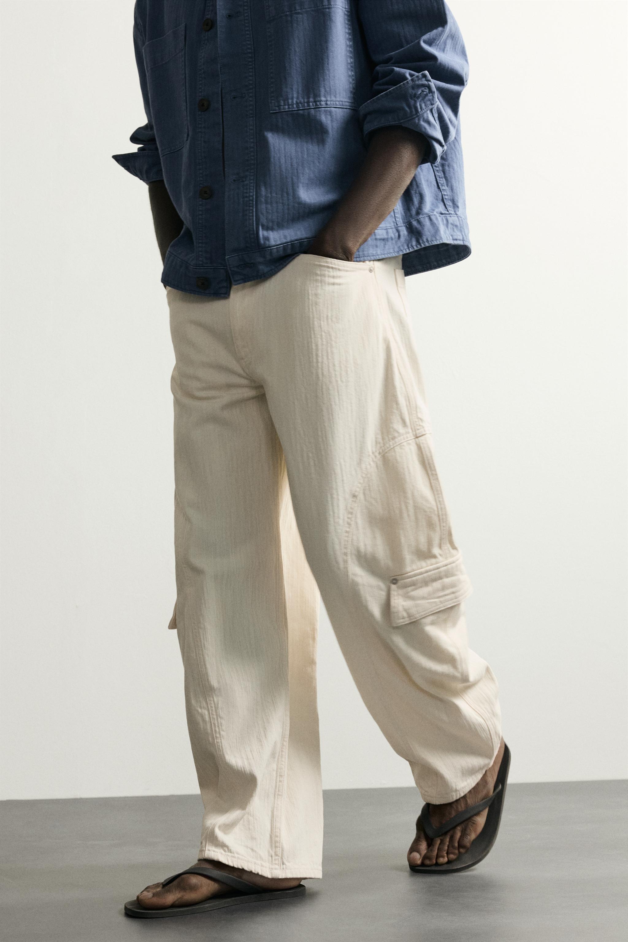 Мужские джинсы Zara BALLOON FIT CARGO JEANS — фото 5