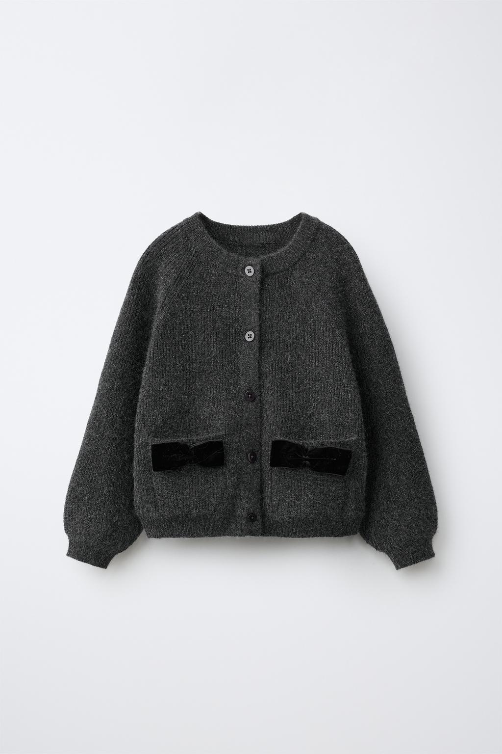 CARDINGAN WITH VELVET bows