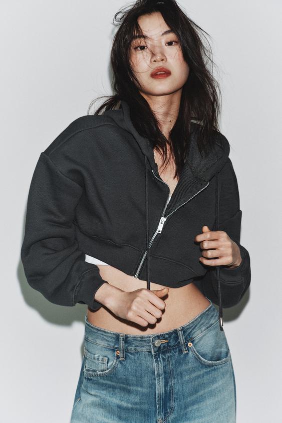CROPPED HOODIE SWEATSHIRT