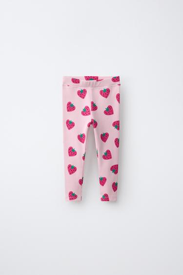 STRAWBERRY RIBBED LEGGINGS - Pink by Zara