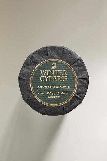 WINTER CYPRESS LARGE CYLINDER SCENTED CANDLE - whisky by Zara - Image 3
