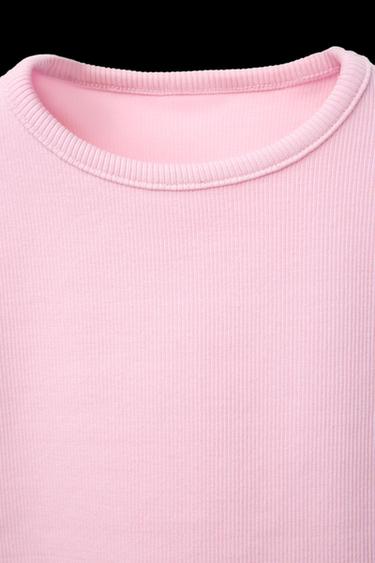 2ER-PACK GERIPPTE T-SHIRTS MIT BLUMEN - Flieder von Zara
