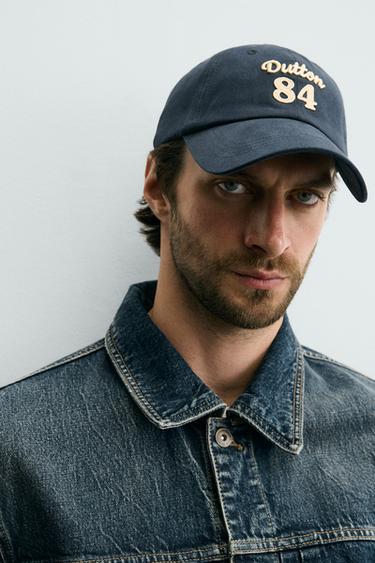 CAP WITH EMBROIDERED SLOGAN - Blue by Zara - Image 3