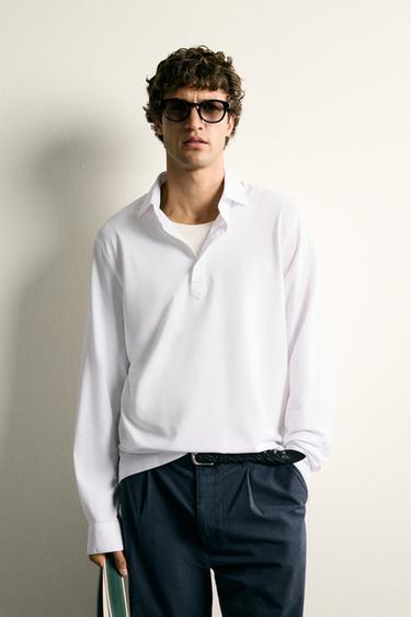 REGULAR FIT SOFT POLO SHIRT - White by Zara