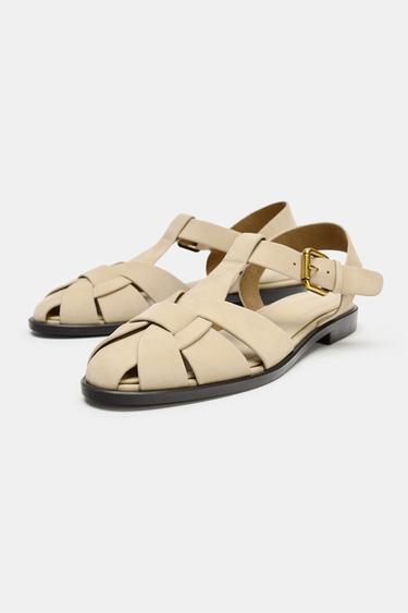 LEATHER CAGE SANDALS - Sand Brown by Zara - Image 2