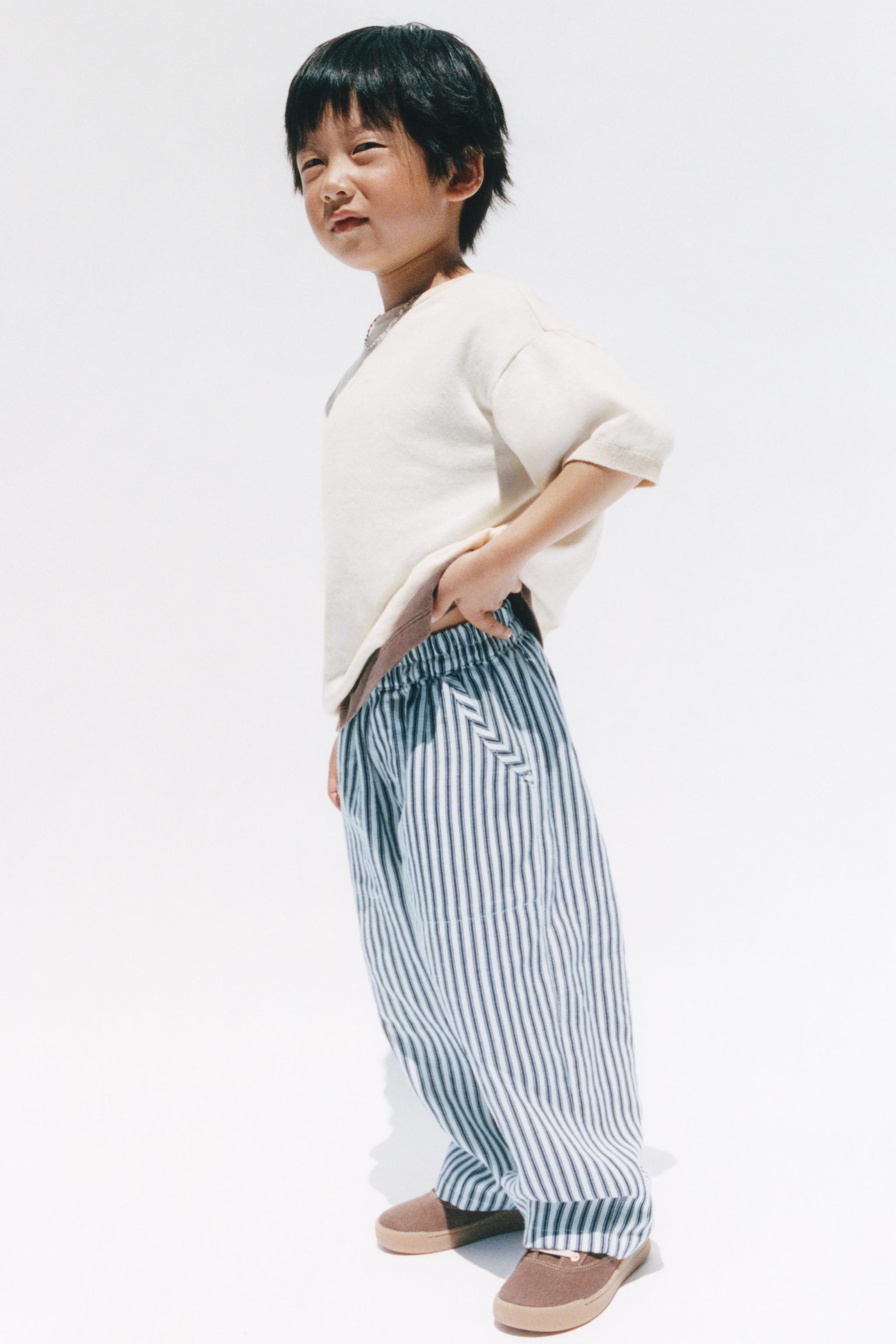 KNIT T-SHIRT WITH COTTON AND LINEN — Light beige