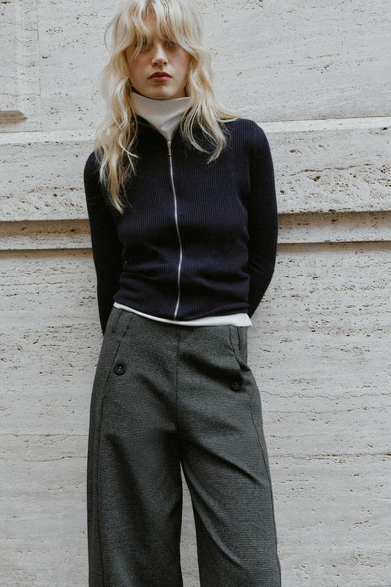 PANTALON BARREL - Gris foncé de Zara - Image 1