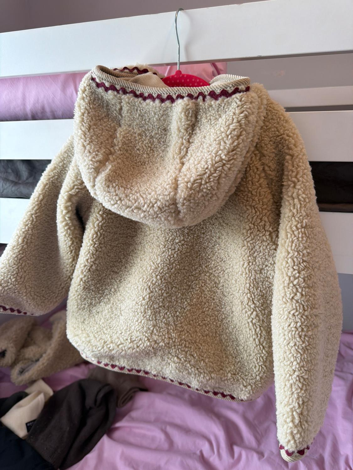 FAUX SHEARLING JACKET WITH WAVY TRIM AND FLEECE LINING - Image 6