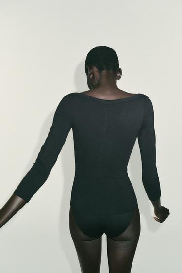 HAUT COL BATEAU - Noir de Zara - Image 5