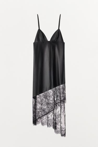 LEATHER LACE DRESS - Black by Zara - Image 3