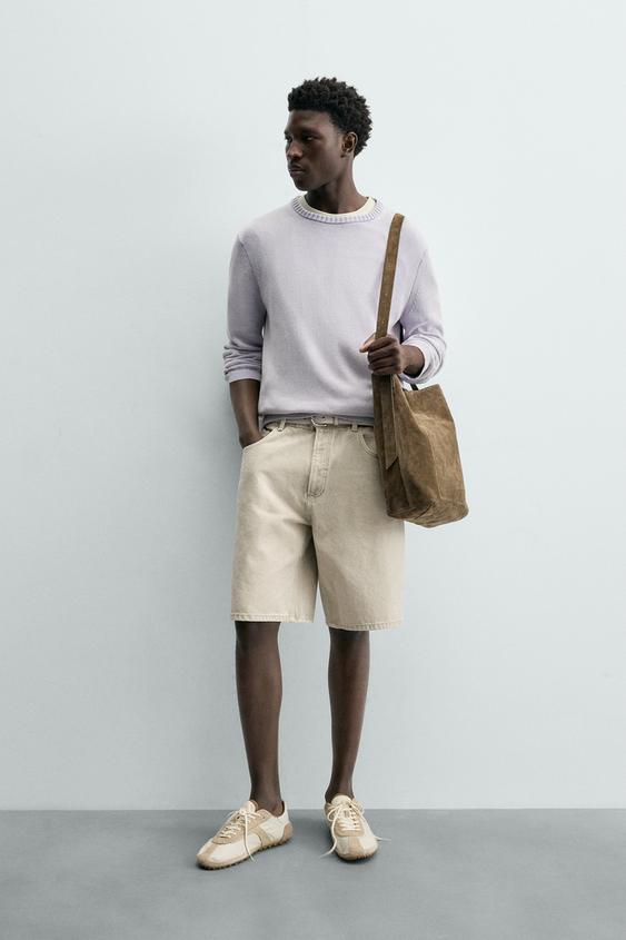 RELAXED FIT COTTON JUMPER - Blue / Lavender de Zara - Imagen 0