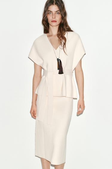 Zara VÖÖGA KOOTUD VEST - Ecru