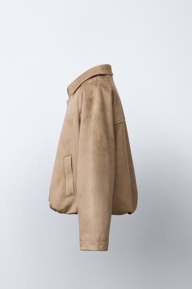 BLOUSON BALLON EFFET DAIM - Sable de Zara - Image 2