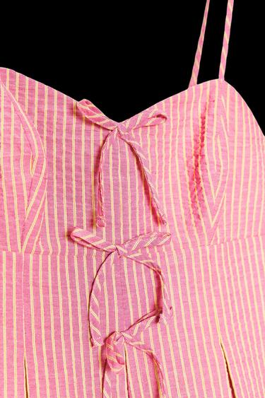 OBERTEIL MIT GESTREIFTEN SCHLEIFEN - Rosa von Zara