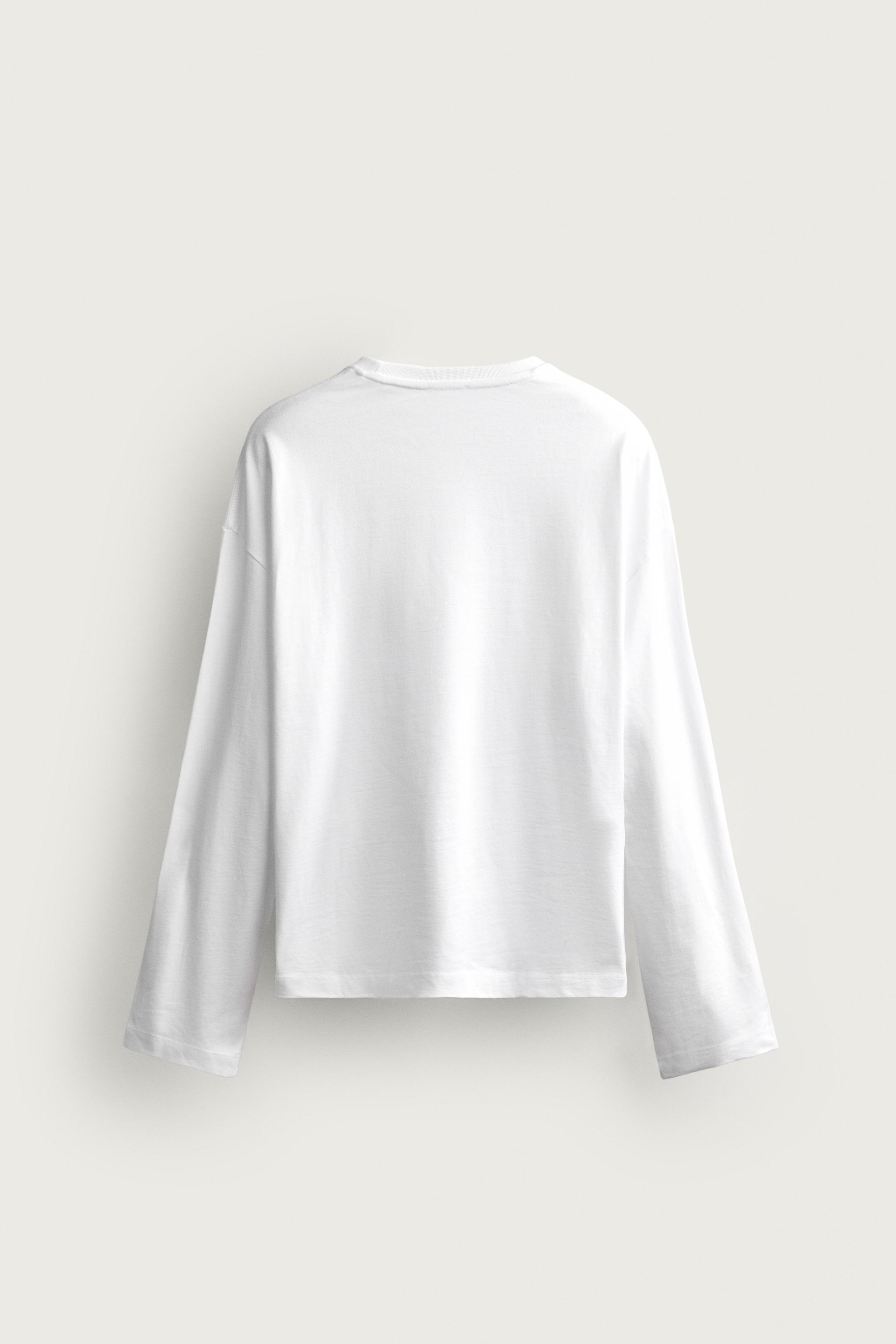 T-SHIRT RELAXED FIT À RAYURES ET MANCHES LONGUES