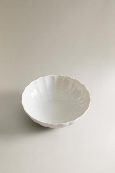 SCALLOPED PORCELAIN BOWL - White by Zara - Image 1