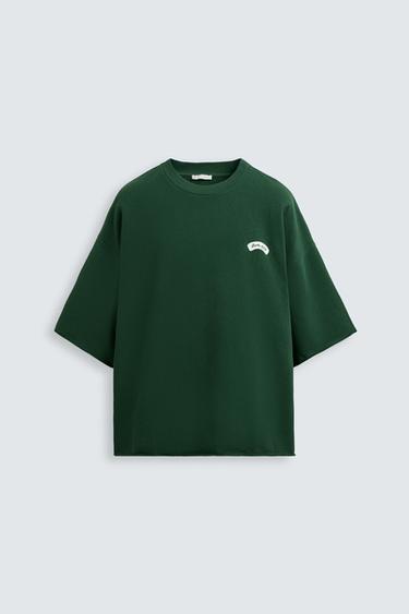 MOLETOM COM PATCH EM CONTRASTE - Verde da Zara