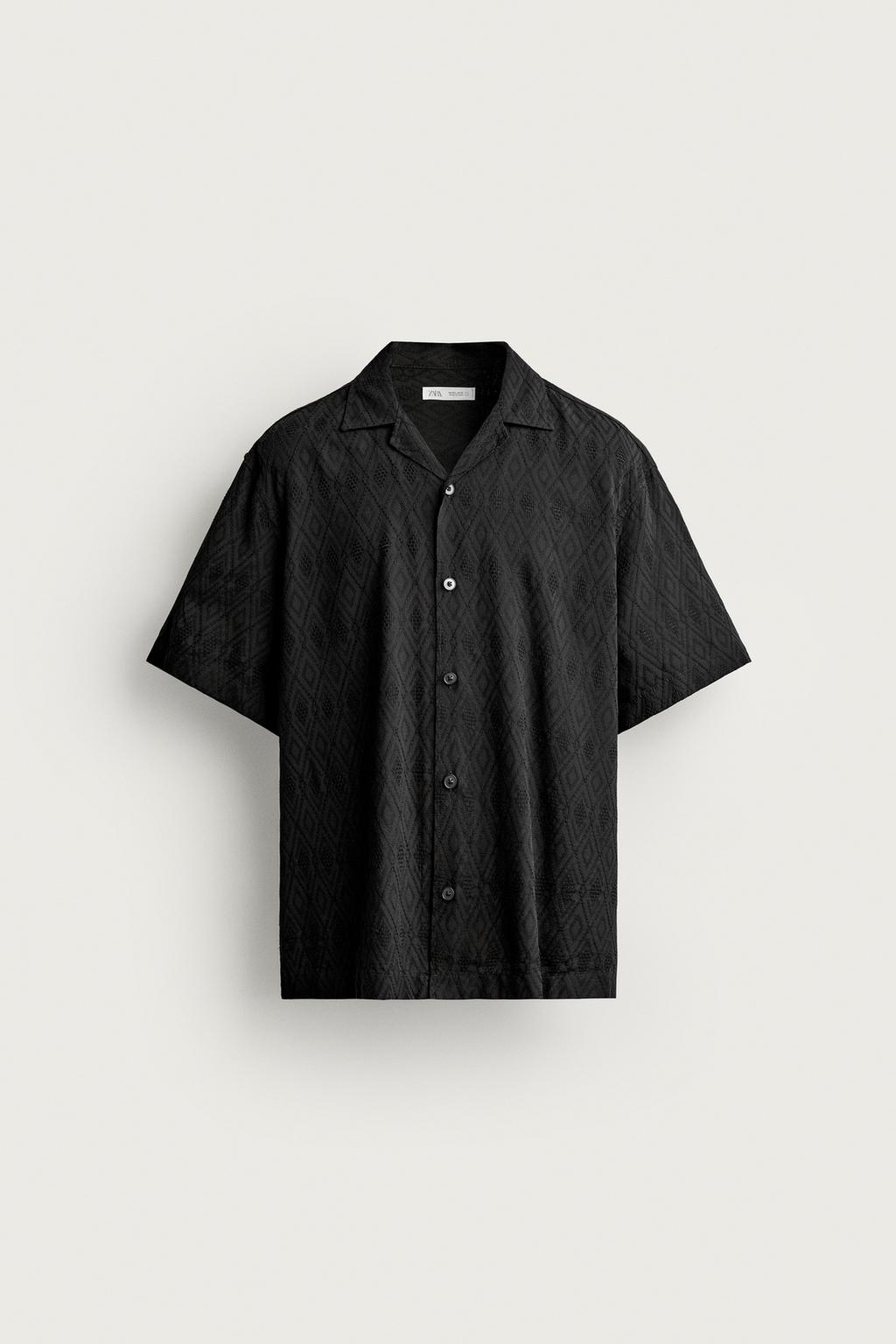 GEOMETRIC JACQUARD RELAXED FIT SHIRT