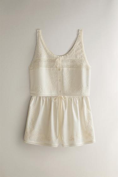 TOP COTON DENTELLE - Écru de Zara - Image 3