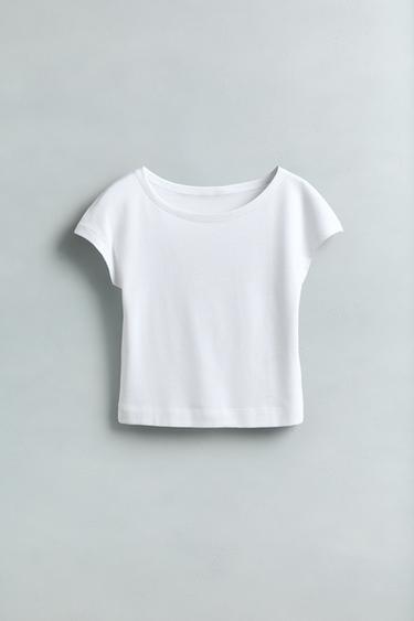 T-SHIRT WITH COTTON AND MODAL - White by Zara - Image 4