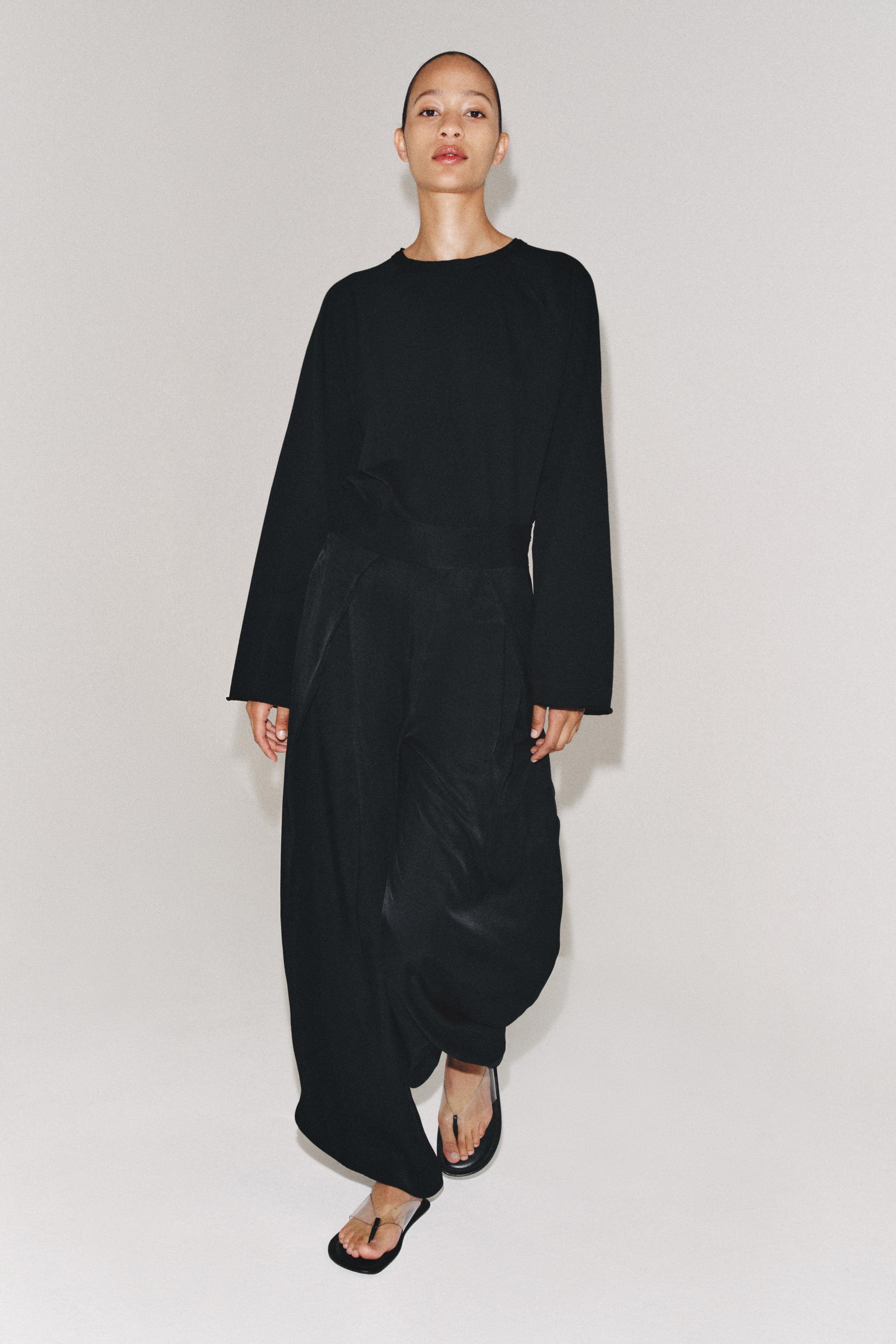 Zara ZW COLLECTION YIRTMAÇLI PANTOLON görsel 2