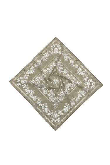 BANDANA ESTAMPADO PAISLEY - Verde gris de Zara