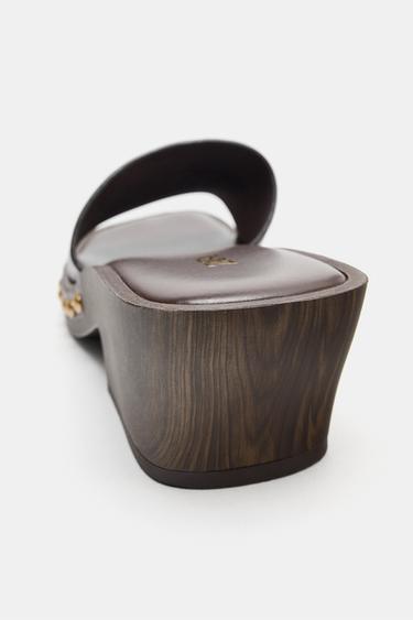 SANDALES EN CUIR À CLOUS - Marron de Zara - Image 5