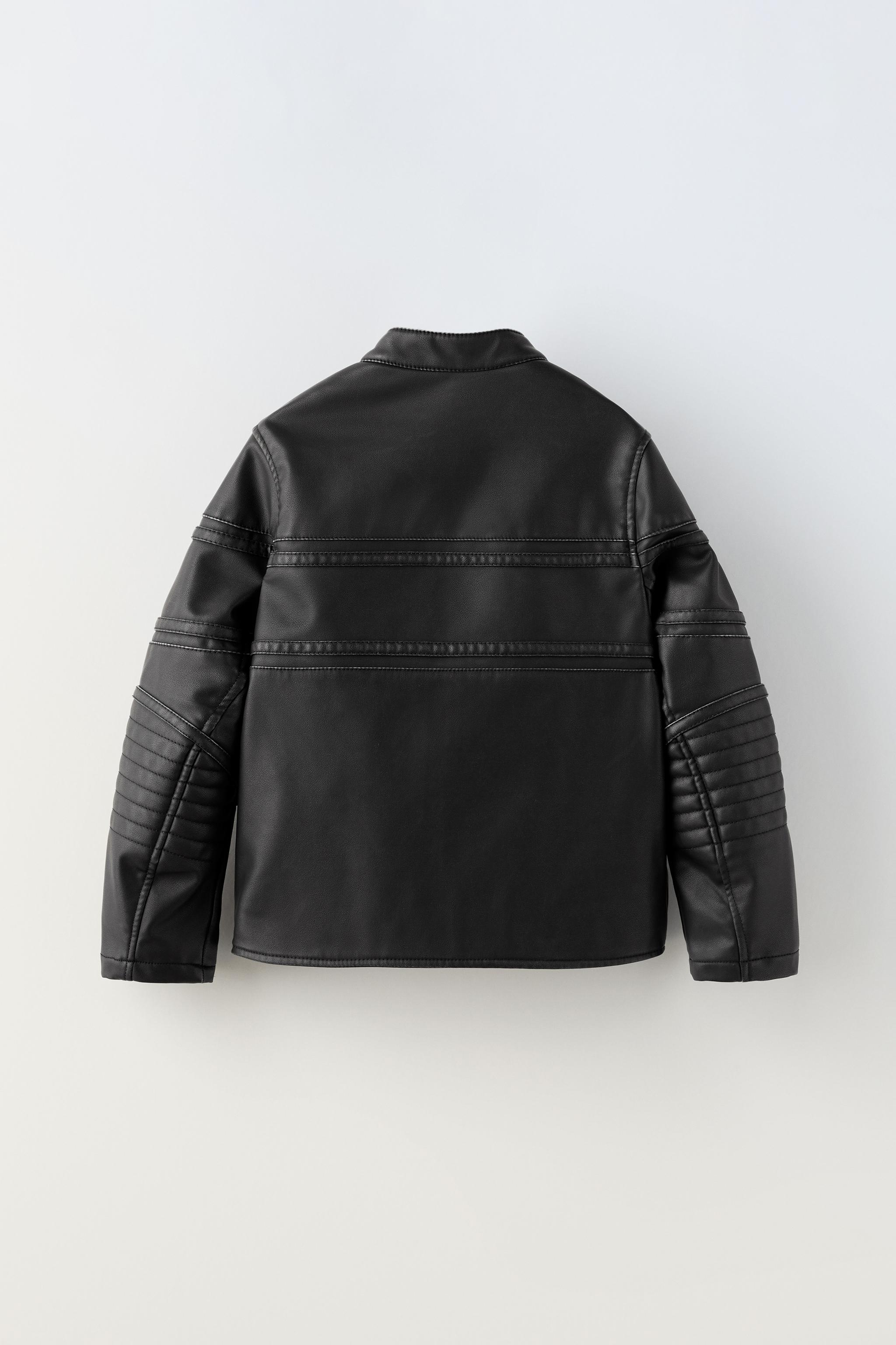 Zara boys cheap leather jacket