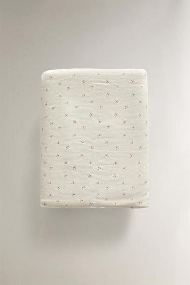 SERVIETTE DE BAIN BÉBÉ GAZE FLEUR - Écru de Zara
