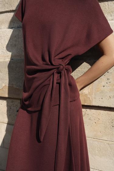 SOFT MIDI SKIRT - Brandy by Zara