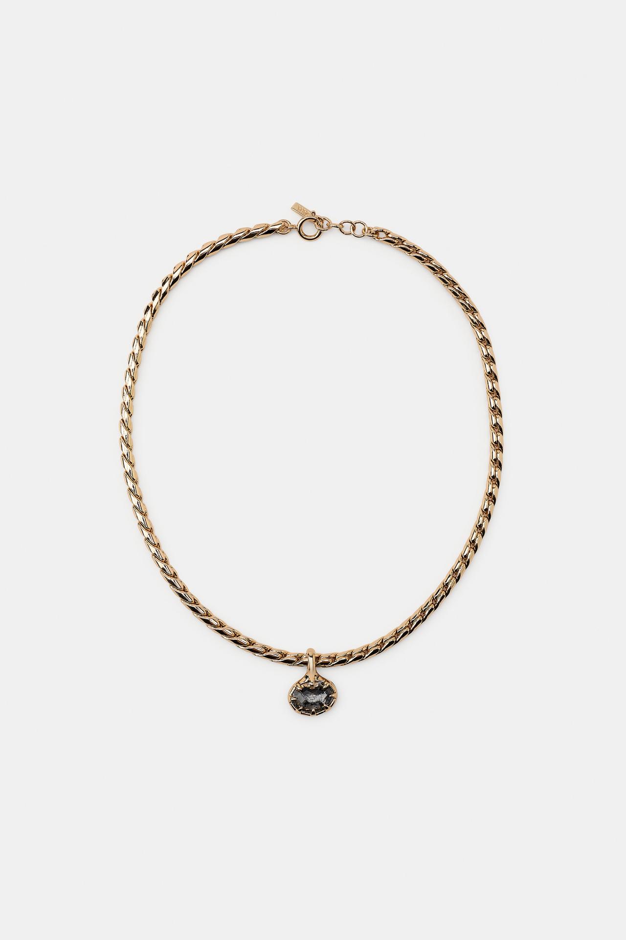 GEM CHAIN NECKLACE — Golden