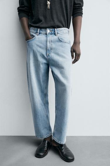 JEANS MET TAPS TOELOPENDE, WIJDE PASVORM - Lichtblauw van Zara