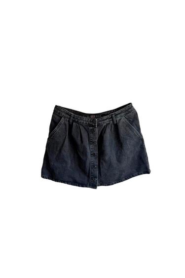 FALDA VAQUERA GRIS OSCURO CON BOTONES